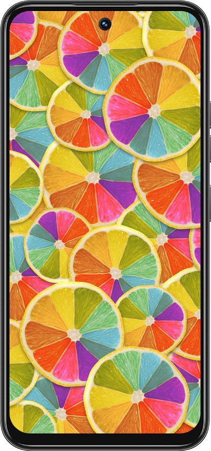 Силиконовый чехол Разноцветные дольки лимона для Tecno Spark 30C - 861u-3821 изображение 