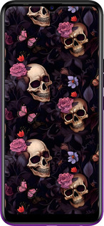 TPU чехол Черепи та троянди для Tecno Spark 4 KC2 - 6316b-2406 изображение 