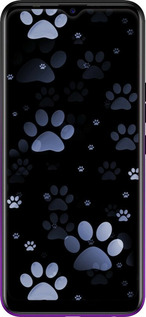 TPU чехол З синіми відбитками лап для Tecno Spark 4 KC2 - 6441b-2406 изображение 