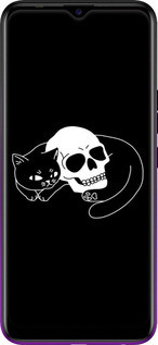 TPU чехол Із зображенням кота та черепа для Tecno Spark 4 KC2 - 6491b-2406 изображение 