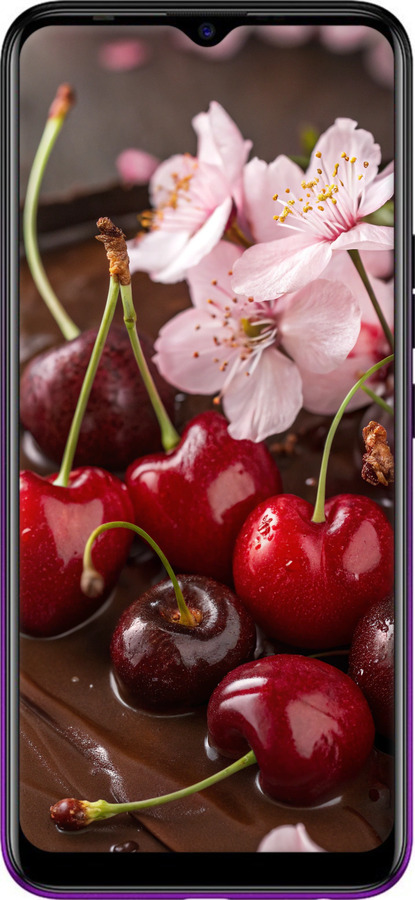 TPU чехол Вишня у шоколаді для Tecno Spark 4 KC2 - 6698b-2406 изображение 