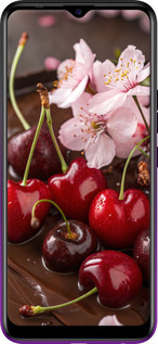 Силіконовий чехол Вишня у шоколаді для Tecno Spark 4 KC2 - 6698u-2406 изображение 