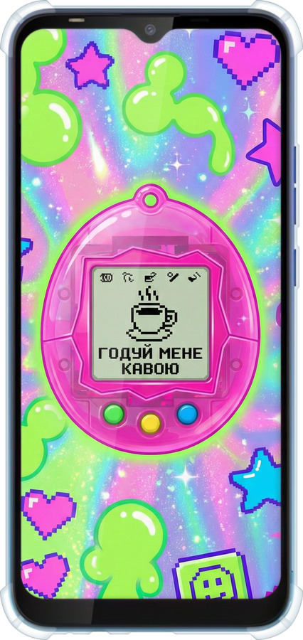 Силикон с усиленными углами чехол Y2K Aesthetic Retro Pet: Годуй мене кавою для Tecno Spark 4 Lite - 6784sp-2425 изображение 