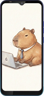 Силиконовый чехол Funny Capybara CEO Working для Tecno Spark 4 Lite - 6777u-2425 изображение 