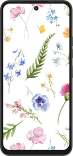 Силиконовый чехол Цветочный фон v2 для Tecno Spark 40 4G - 5472u-4116 изображение 