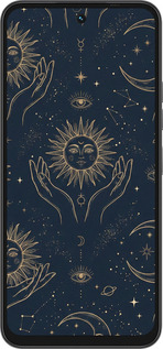 Силиконовый чехол Celestial Harmony: Sun & Moon Gold Mystic Pattern для Tecno Spark 40 4G - 6778u-4116 изображение 