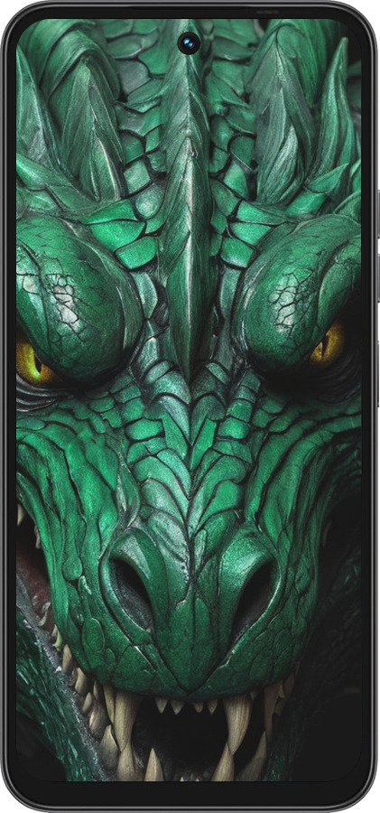 Силиконовый чехол Зелёный дракон v2 для Tecno Spark 40 4G - 5817u-4116 изображение 