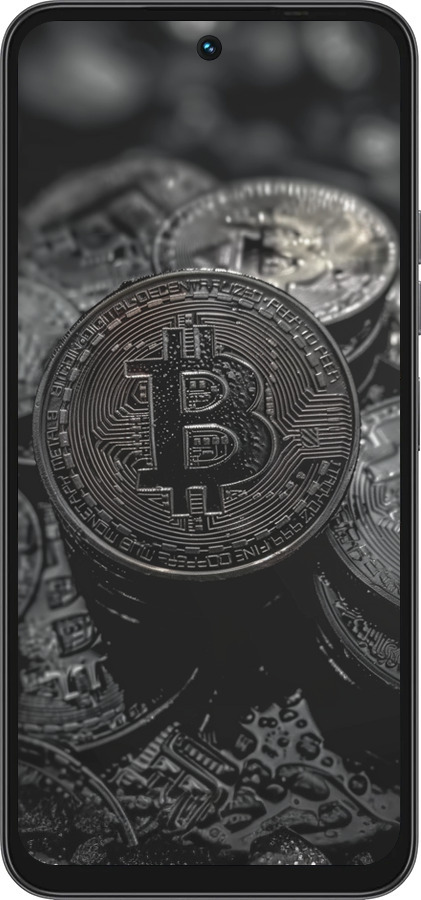 Силиконовый чехол Black Bitcoin для Tecno Spark 40 4G - 6090u-4116 изображение 