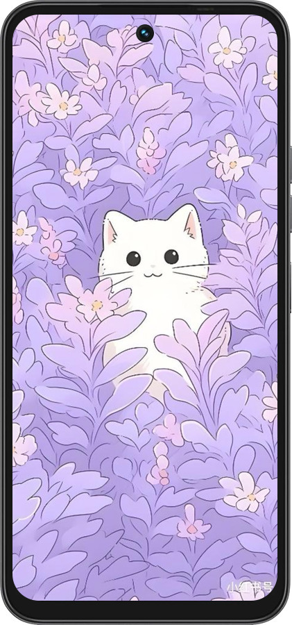Силиконовый чехол Котик в цветах для Tecno Spark 40 4G - 6390u-4116 изображение 