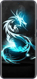 Силиконовый чехол Бело-голубой огненный дракон для Tecno Spark 40 Pro+ 4G - 113u-4118 изображение 