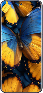Силиконовый чехол Желто-голубые бабочки для Tecno Spark 40 Pro+ 4G - 6046u-4118 изображение 