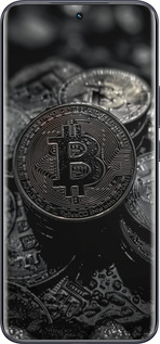 Силиконовый чехол Black Bitcoin для Tecno Spark 40 Pro+ 4G - 6090u-4118 изображение 