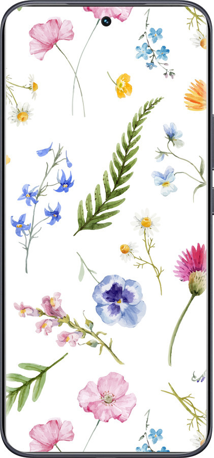 Силиконовый чехол Цветочный фон v2 для Tecno Spark 40 Pro+ 4G - 5472u-4118 изображение 