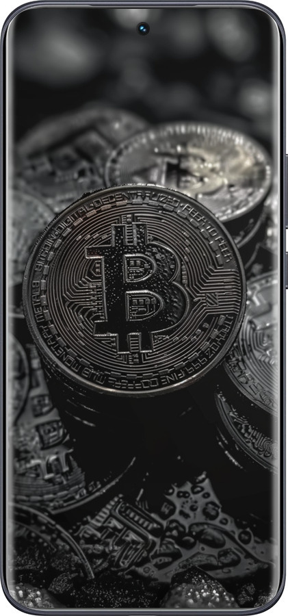 Силиконовый чехол Black Bitcoin для Tecno Spark 40 Pro+ 4G - 6090u-4118 изображение 