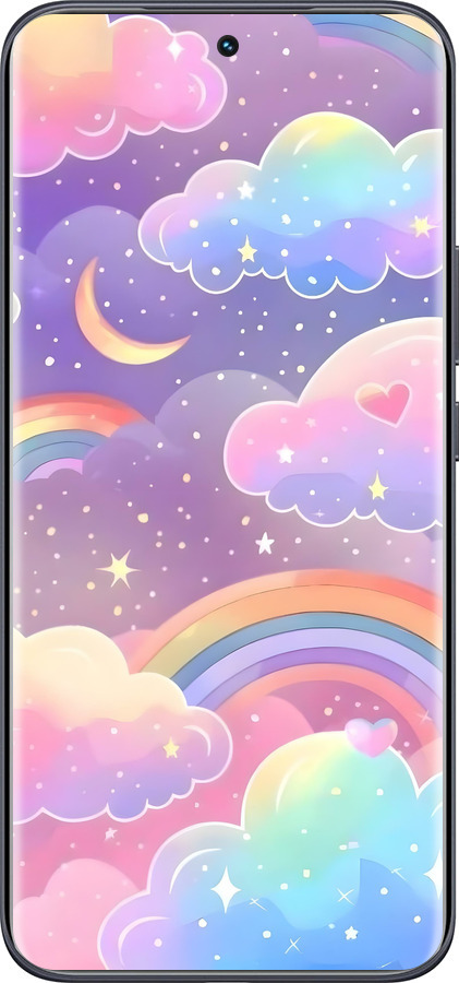 Силиконовый чехол Облака и радуга для Tecno Spark 40 Pro+ 4G - 6312u-4118 изображение 