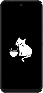 Силиконовый чехол С милым котом на черном фоне для Tecno Spark 40C - 6528u-4127 изображение 