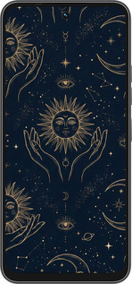 Силиконовый чехол Celestial Harmony: Sun & Moon Gold Mystic Pattern для Tecno Spark 40C - 6778u-4127 изображение 