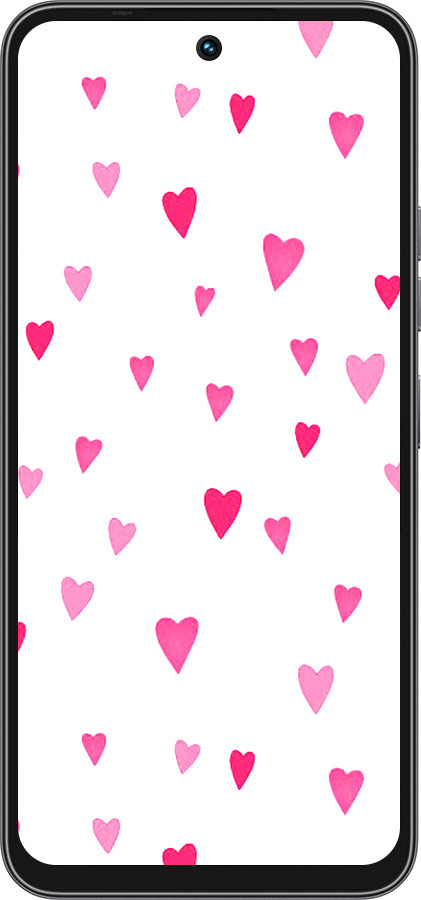 Силиконовый чехол Сердечки 2 для Tecno Spark 40C - 4763u-4127 изображение 