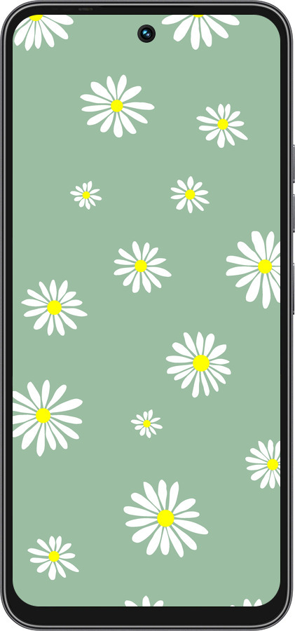 Силиконовый чехол Ромашки v4 для Tecno Spark 40C - 5603u-4127 изображение 