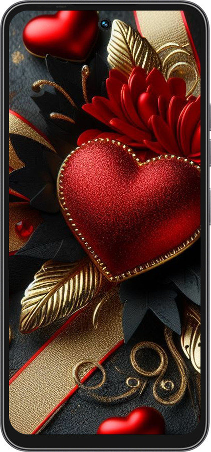 Силиконовый чехол Сердечки v2 для Tecno Spark 40C - 5832u-4127 изображение 