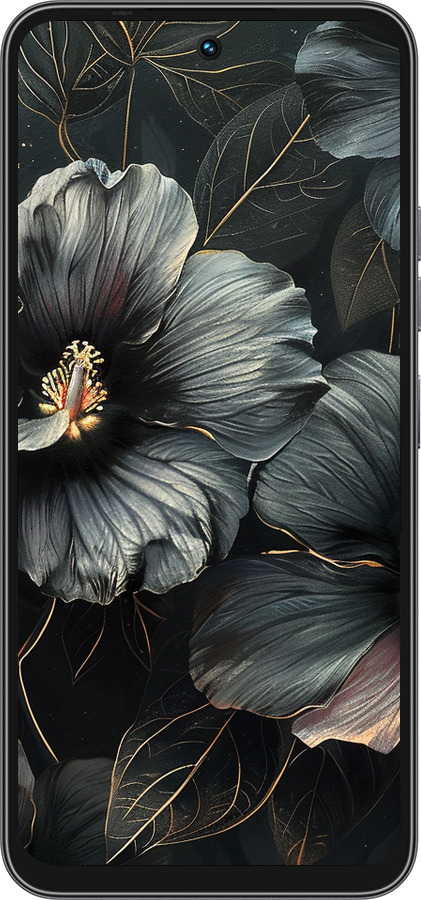 Силиконовый чехол Черные цветы для Tecno Spark 40C - 6031u-4127 изображение 