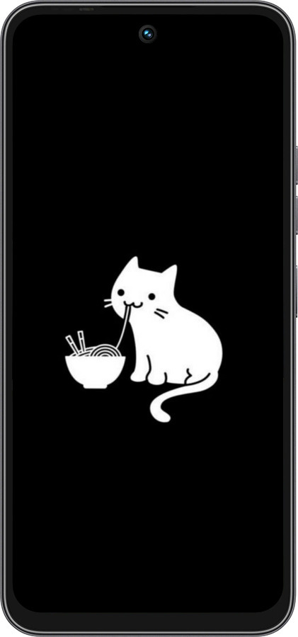 Силиконовый чехол С милым котом на черном фоне для Tecno Spark 40C - 6528u-4127 изображение 