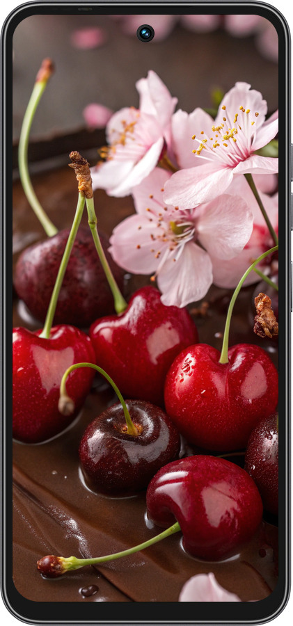 Силиконовый чехол Вишня в шоколаде для Tecno Spark 40C - 6698u-4127 изображение 