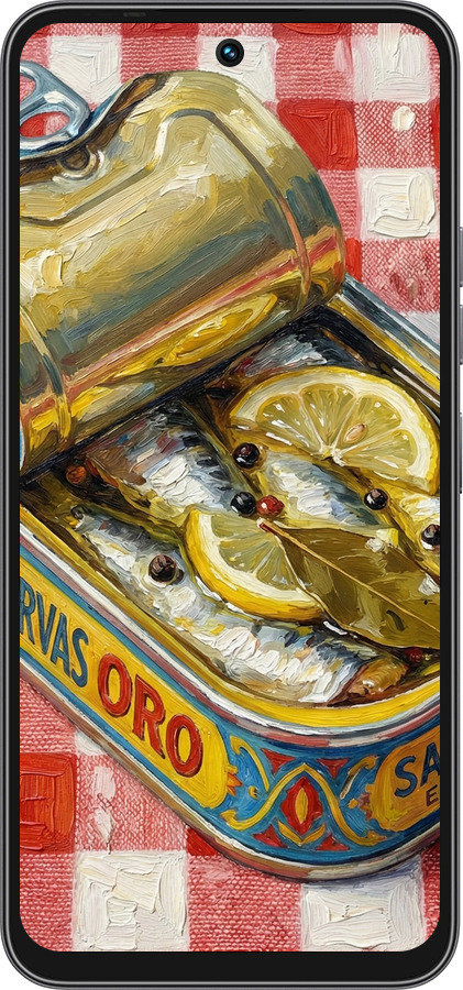 Силиконовый чехол Vintage Sardine Tin Phone для Tecno Spark 40C - 6772u-4127 изображение 