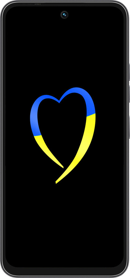 Силиконовый чехол Жёлто-голубое сердце для Tecno Spark 40C - 885u-4127 изображение 