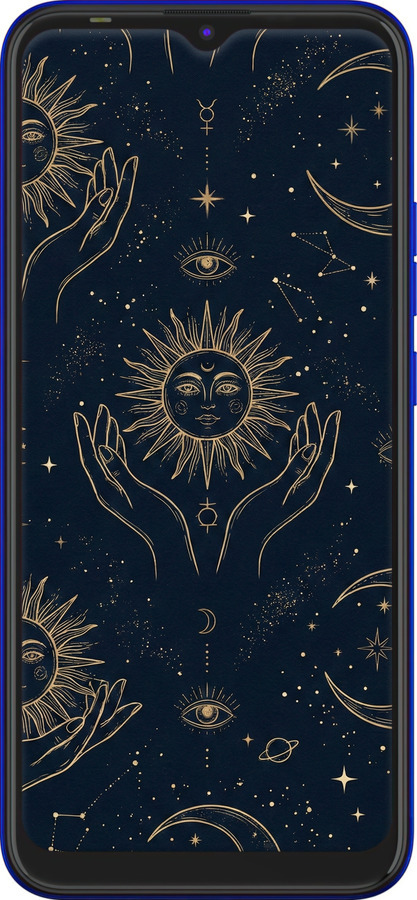 TPU чехол Celestial Harmony: Sun & Moon Gold Mystic Pattern для Tecno Spark 6 Go KE5 - 6778b-2452 изображение 