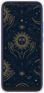 Силикон с усиленными углами чехол Celestial Harmony: Sun & Moon Gold Mystic Pattern для Tecno Spark 6 Go KE5 - 6778sp-2452 изображение 