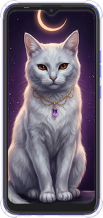Силикон с усиленными углами чехол Mystic White Cat Gothic Dark Purple Gold для Tecno Spark 6 Go KE5 - 6805sp-2452 изображение 