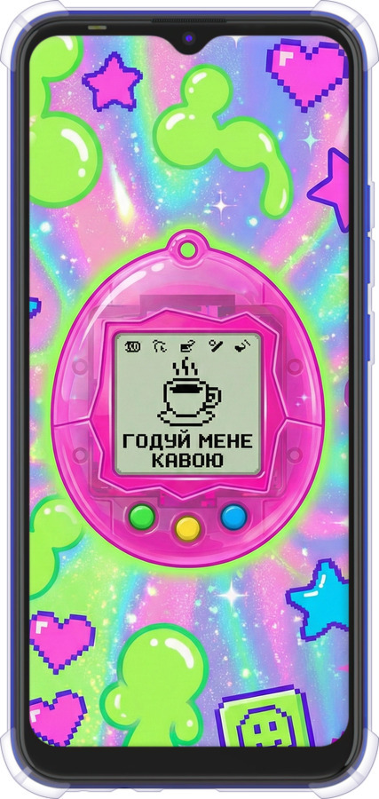 Силикон с усиленными углами чехол Y2K Aesthetic Retro Pet: Годуй мене кавою для Tecno Spark 6 Go KE5 - 6784sp-2452 изображение 