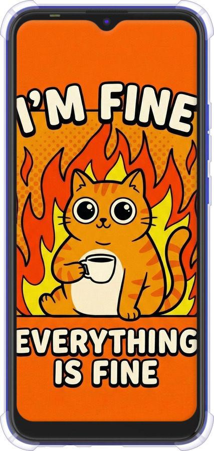 Силикон с усиленными углами чехол Funny Cat для Tecno Spark 6 Go KE5 - 6786sp-2452 изображение 