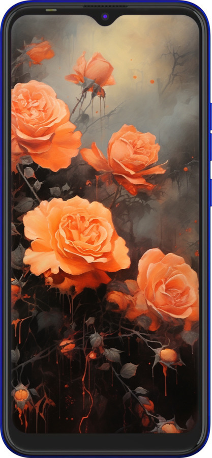 Силиконовый чехол Оранжевые розы для Tecno Spark 6 Go KE5 - 5944u-2452 изображение 