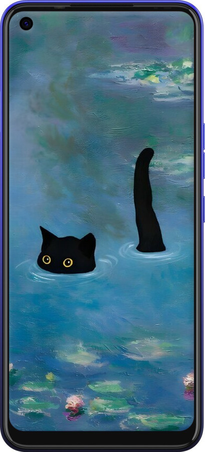 TPU чехол С изображением кота и водяной лилии Monet для Tecno Spark 6 KE7 - 6519b-2418 изображение 