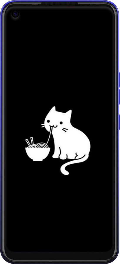 TPU чехол С милым котом на черном фоне для Tecno Spark 6 KE7 - 6528b-2418 изображение 
