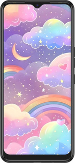 TPU чехол Облака и радуга для Tecno Spark 7 KF6n - 6312b-2421 изображение 