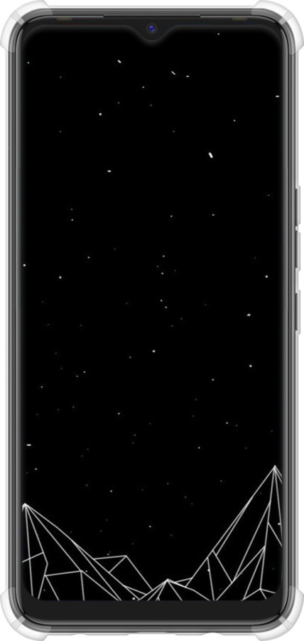 Силикон с усиленными углами чехол Черно белые абстрактные горы для Tecno Spark 7 KF6n - 6437sp-2421 изображение 