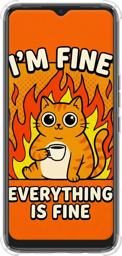 Силіконовий протиударний с посиленими кутами чехол Funny Cat для Tecno Spark 7 KF6n - 6786sp-2421 изображение 