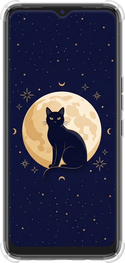 Силіконовий протиударний с посиленими кутами чехол Cute Cat Celestial/Witchy для Tecno Spark 7 KF6n - 6787sp-2421 изображение 