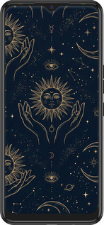 Силиконовый чехол Celestial Harmony: Sun & Moon Gold Mystic Pattern для Tecno Spark 7 KF6n - 6778u-2421 изображение 