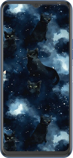 Силиконовый чехол Изображение Кошек с тёмной акварелью для Tecno Spark 8p KG7n - 6521u-2526 изображение 