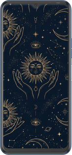 Силіконовий чехол Celestial Harmony: Sun & Moon Gold Mystic Pattern для Tecno Spark 8p KG7n - 6778u-2526 изображение 