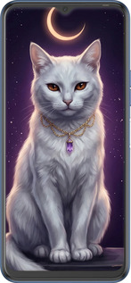 Силіконовий чехол Mystic White Cat Gothic Dark Purple Gold для Tecno Spark 8p KG7n - 6805u-2526 изображение 