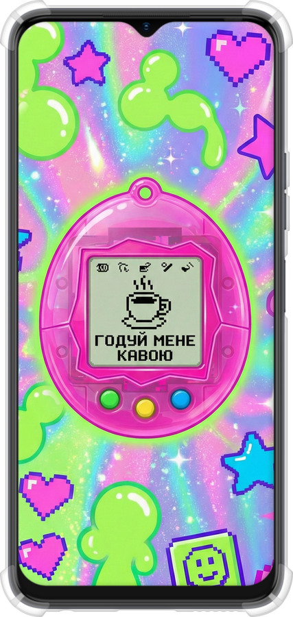 Силикон с усиленными углами чехол Y2K Aesthetic Retro Pet: Годуй мене кавою для Tecno Spark 9 Pro - 6784sp-2832 изображение 