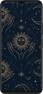 Силиконовый чехол Celestial Harmony: Sun & Moon Gold Mystic Pattern для Tecno Spark 9 Pro - 6778u-2832 изображение 