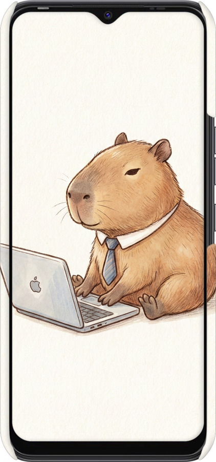 3D пластиковий матовий чехол Funny Capybara CEO Working для Tecno Spark Go 2022 KG5m - 6777m-2638 изображение 