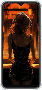 Силикон с усиленными углами чехол Чехол для телефона Девушка в баре для Tecno Spark Go 2022 KG5m - 5947sp-2638 изображение 