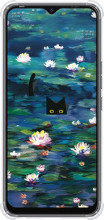 Силикон с усиленными углами чехол із зображенням водяних лілій та кішок для Tecno Spark 8C KG5k - 6257sp-2680 изображение 
